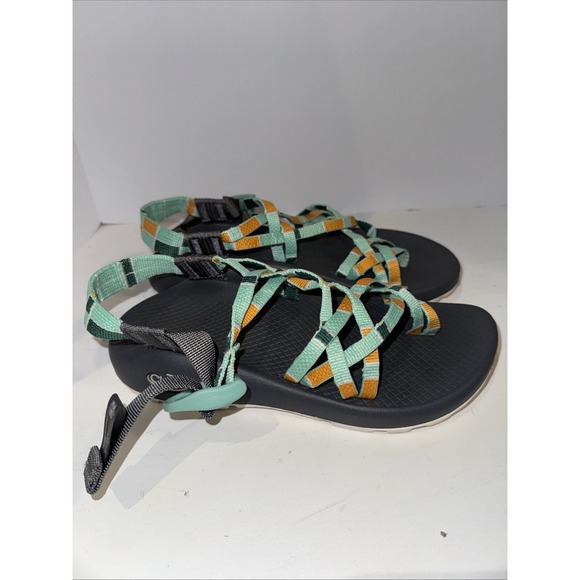 Chaco Shoes - Chaco Aqua and Orange Zx2 Classic Womens Strappy Sandals Sz 6 Hiking
